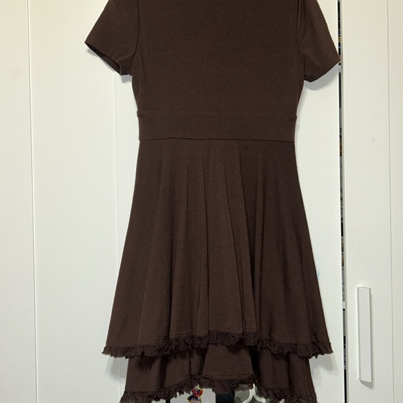 Uncle Frank Brown Dress Fit n Flare Short Sleeve Dress Size Small - Picture 9 of 10